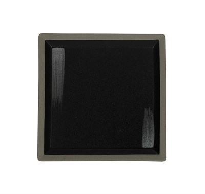 Тарелка квадратная «Corone Rustico» 260х260мм черная с белымфк1255фк1255 - фото 109893