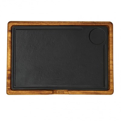 Доска для подачи 33*22 см дерево с чугунной вставкой LAVA [81249977] ри442 - фото 30621