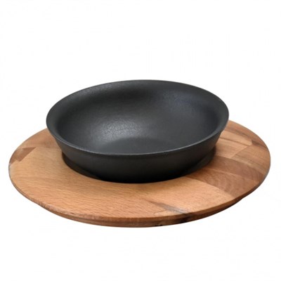 Сковорода для подачи на дерев. подст. 14 см круглая чугун LAVA [81249954] ри446 - фото 30622