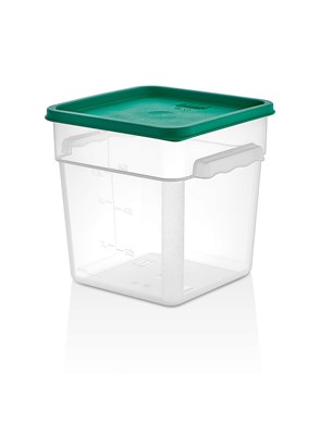 Контейнер для продуктов квадр. 7,6 л. 22*22*23 см. с мерн.шкалой, прозрач, п/п, б/крышк (крышки 76712, 76711) GP /1/12/ 76702 - фото 36831298