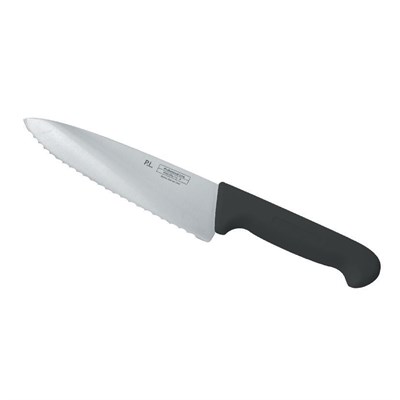 Нож PRO-Line поварской 25 см, черная пластиковая ручка, волнистое лезвие, P.L. Proff Cuisine 99002251 - фото 38954056