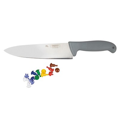 Шеф-нож PRO-Line с цветными кнопками 20 см, серая пластиковая ручка, P.L. Proff Cuisine 81004111 - фото 40228097