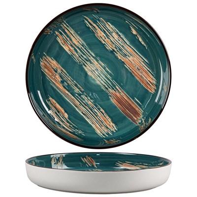 Тарелка с бортом Texture Dark Green Lines d 16,5*2,4 см, P.L. Proff Cuisine 81223437 - фото 40229929