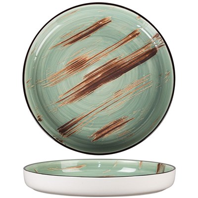 Тарелка с бортом Texture Light Green Lines 23 см, h 3 см, P.L. Proff Cuisine 70001282 - фото 40229961