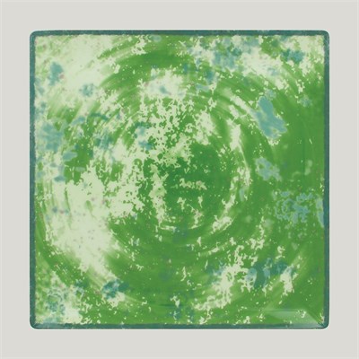 Тарелка RAK Porcelain Peppery квадратная 27*27 см, h 2,6 см, зеленый цвет 81220620 - фото 40249146