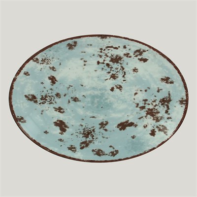 Тарелка RAK Porcelain Peppery овальная плоская 36*27 см, голубой цвет 81220628 - фото 40249152
