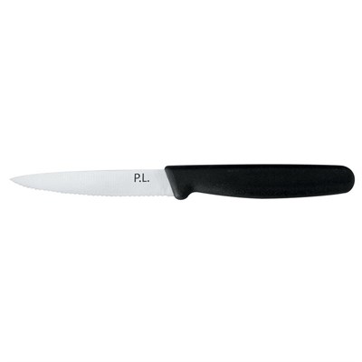 Нож PRO-Line для нарезки, волнистое лезвие, 10 см, пластиковая черная ручка, P.L. Proff Cuisine 99002004 - фото 40251228
