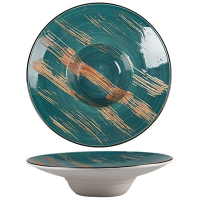Тарелка для пасты Texture Dark Green Lines d 27*6,5 см, 260 мл, P.L. Proff Cuisine 81223442 - фото 40253091
