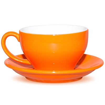Чашка с блюдцем Barista (Бариста) 300 мл, оранжевая, P.L. Proff Cuisine 81223793 - фото 40254016