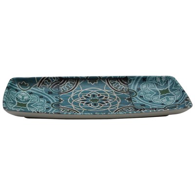 Блюдо,поднос меламиновый 33.1*16.8*3.5 см,Damask Blue ,  P.L. 81290125 - фото 40290380