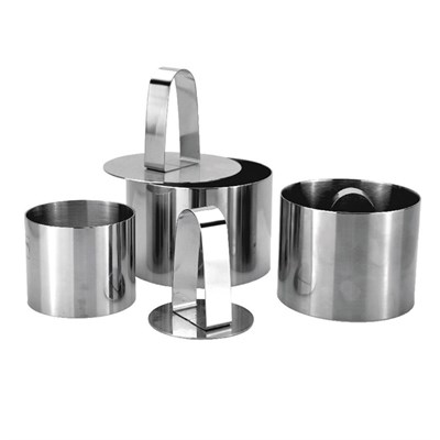Набор кондитерских колец P.L. Proff Cuisine 3 шт + пресс (75*80 мм/ 65*80 мм/ 89*50 мм), P.L. Proff 99002187 - фото 40608829
