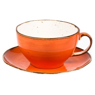 Чашка с блюдцем Fusion Orange Sky 375 мл, P.L. Proff Cuisine 81223150 - фото 40828232