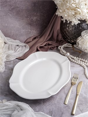 Блюдо овальное 38x26,5 см h 3,3 см, фарфор, Grazia CDF GR11 - фото 40909346