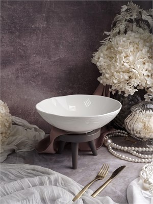 Салатник 600 мл, d 18 см h 5,4 см, фарфор, Grazia CDF GR07 - фото 40909368