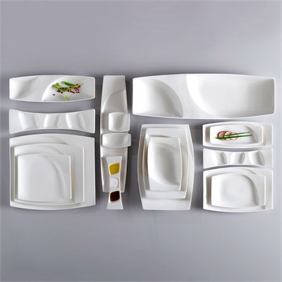 Тарелка RAK Porcelain Mazza прямоугольная, 3 секции, 26*7,5 см 81220691 - фото 40935214