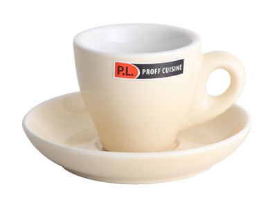 Чашка с блюдцем Barista (Бариста) 80 мл, бежевая, P.L. Proff Cuisine 81223986 - фото 40942119