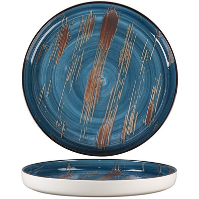 Тарелка с бортом Texture Dark Blue Lines 28 см, h 3,1 см, P.L. Proff Cuisine 70001271 - фото 40952756