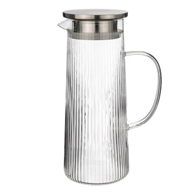 Кувшин 1,2 л. d=100 мм. h=237 мм. с крышкой + сетка нерж. Термостекло MGline /1/6/24/ N 77039 - фото 41065763