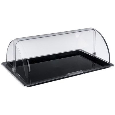 Поднос сервировочный GN 1/1 53*32,5 см. поликарбонат, черный, с крышкой Roll-Top GP /1/ 79333 - фото 41607283