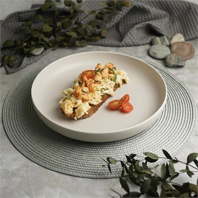 Тарелка с бортом d=25 cм, h=4.5см, фарфор "NOBLE" серия "Fine Plus-Light Grey" 81229590 - фото 41738313