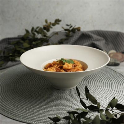 Тарелка для пасты, супа  d=21 cм,280 мл, фарфор "NOBLE" серия "Fine Plus-Light Grey" 81229591 - фото 41738314