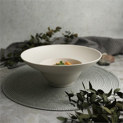 Тарелка для пасты, супа d=24 cм, 450 мл, фарфор "NOBLE" серия "Fine Plus-Light Grey" 81229592 - фото 41738315