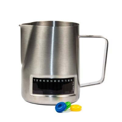 Питчер для молока 600 мл,с индикатором температуры, P.L. Proff Coffee 30000025 - фото 41775563