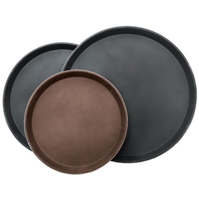 Поднос полностью прорезиненый,коричневый d=28 см,  P.L. - BarWare 90001066 - фото 41809475