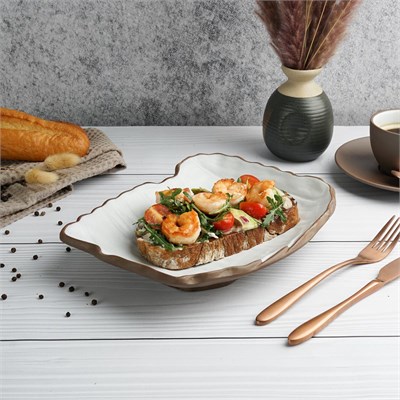 Блюдо/салатник 450мл, 26*20cм, h=4.3cм,серия "White Matt Taiga"  P.L. 81229035 - фото 41826540