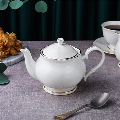 Чайник 500 мл, фарфор, "Aristocrat-Gold". Noble 81222235 - фото 41830450