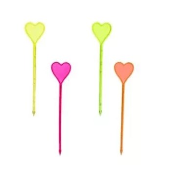 Пика "Сердце" цветная пластик 80 мм (500 шт) 81400344 - фото 41851223