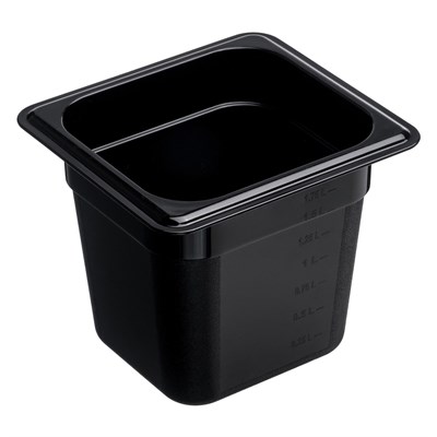 Гастроемкость 1/6 h=150 мм. 176*162 мм. 2,1 л. поликарб. черная GP /1/ 79660