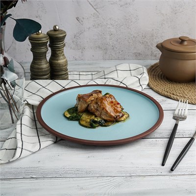 Тарелка, d= 26cм, h= 2cм, серия "Blue Matt Taiga"  P.L. 81229022