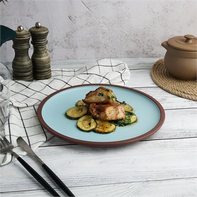 Тарелка, d= 20.5cм, h=1.8cм, серия "Blue Matt Taiga"  P.L. 81229023