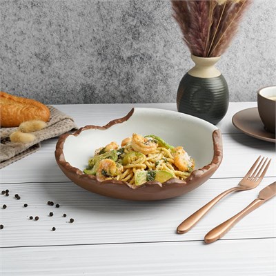 Блюдо/салатник 650 мл, d=23cм, h=6,5cм, серия "White Matt Taiga"  P.L. 81229025