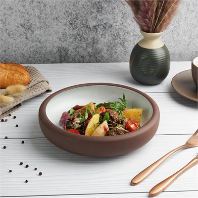 Блюдо/салатник, 700 мл, d=19.2cм, h= 5.4cм, серия "White Matt Taiga"  P.L. 81229028