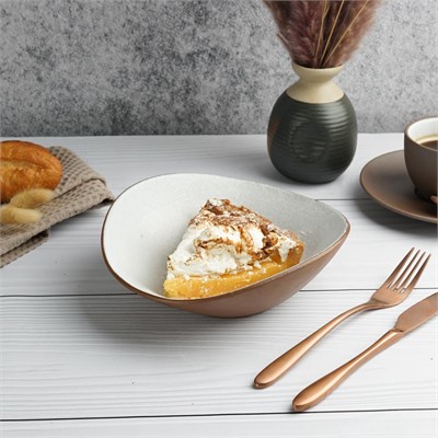 Блюдо/салатник, 600мл, 21.5*9.5cм, h= 6,5cм,серия "White Matt Taiga"  P.L. 81229034