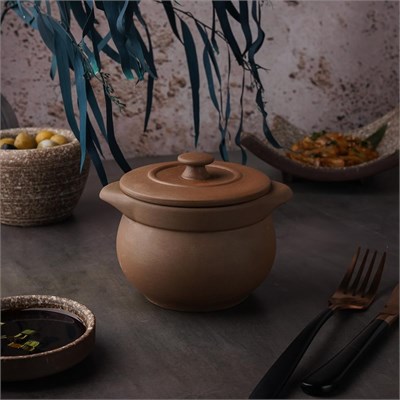 Горшочек с крышкой, 500мл,серия "White Matt Taiga"  P.L. 81229043