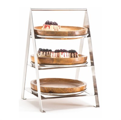 Стойка металлическая для выкладки + три салатника из бука,35*32*52 см,  P.L.--Hotelware 81240967