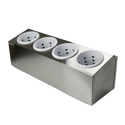 Подставка для столовых приборов (нержавейка) +пластик. стакан 4 отд., 51*15,6см, P.L. Proff Cuisine 92000118