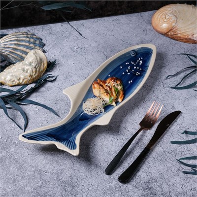 Блюдо "Рыба" 42*13*3,5 см,керамика "Frutti di Mare" P.L. 81222016