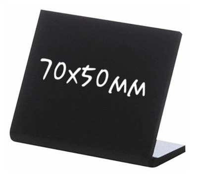 Ценник меловой L-вида 70х50 мм ПВХ черный нов [123595] 8699/1