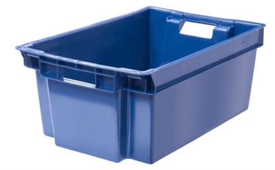 Ящик 600х400х250 мм сплошной, ПЭНД цвет в ассорт. [125-2] 5328