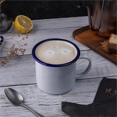 Кружка эмалированная d=9 h=9 см, "Blue Rim"  P.L. 81241405