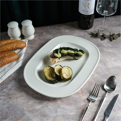 Блюдо прямоугольное 33*24,5 cм, h-2.1см, фарфор "NOBLE" серия "LUXE" 81222219