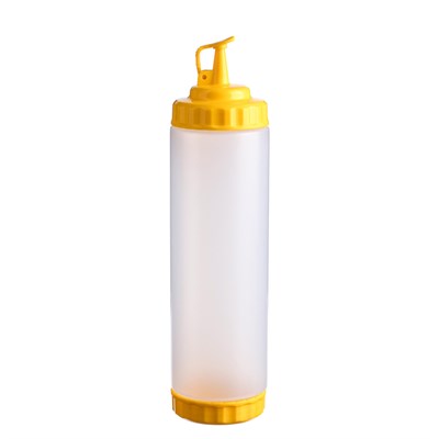 Емкость для соуса  750 мл. d=70 мм. h=270 мм. с 2 крышками прозрачная, крышки желтые GP /1/96/ 79694