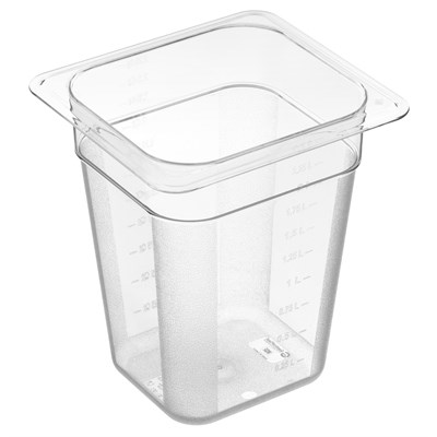 Гастроемкость 1/6 h=200 мм. 176*162 мм. 2,6 л.  поликарб. прозрачная GP /1/ 79661