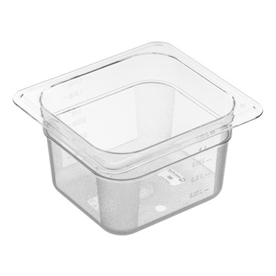 Гастроемкость 1/6 h=100 мм. 176*162 мм. 1,4 л. поликарб. прозрачная GP /1/ 79659