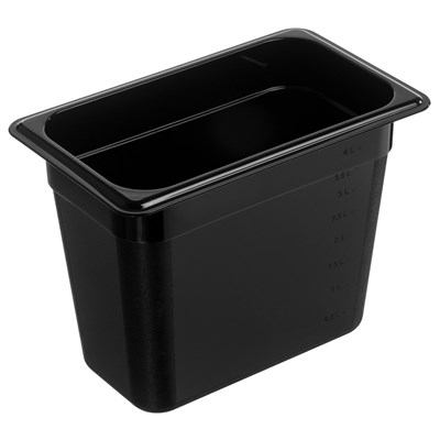 Гастроемкость 1/4 h=200 мм. 265*162 мм. 4,9 л. поликарб. черная GP /1/ 79657