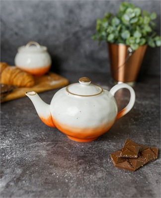 Чайник, 600 мл, фарфор,оранжевый цвет "The Sun" P.L. 81229841